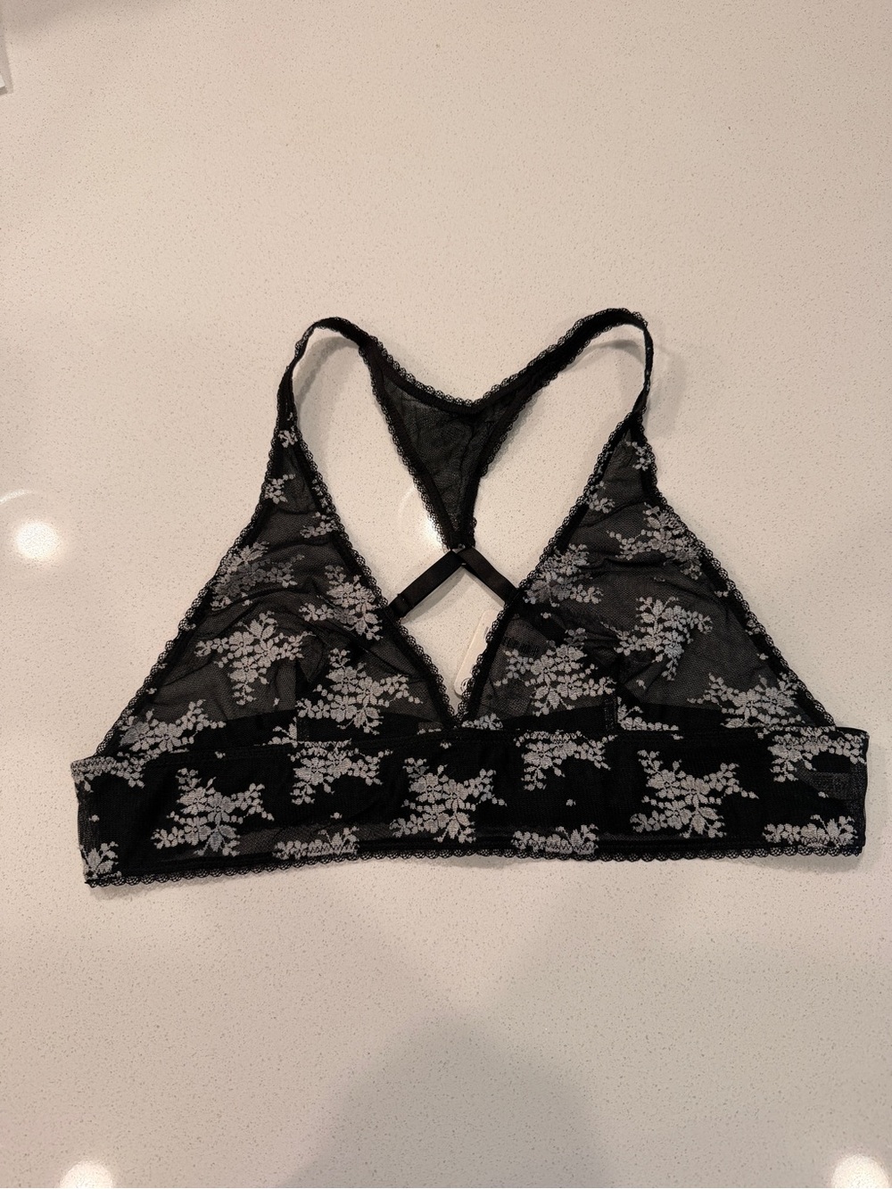 NWT Free People Black Floral Lace Bralette